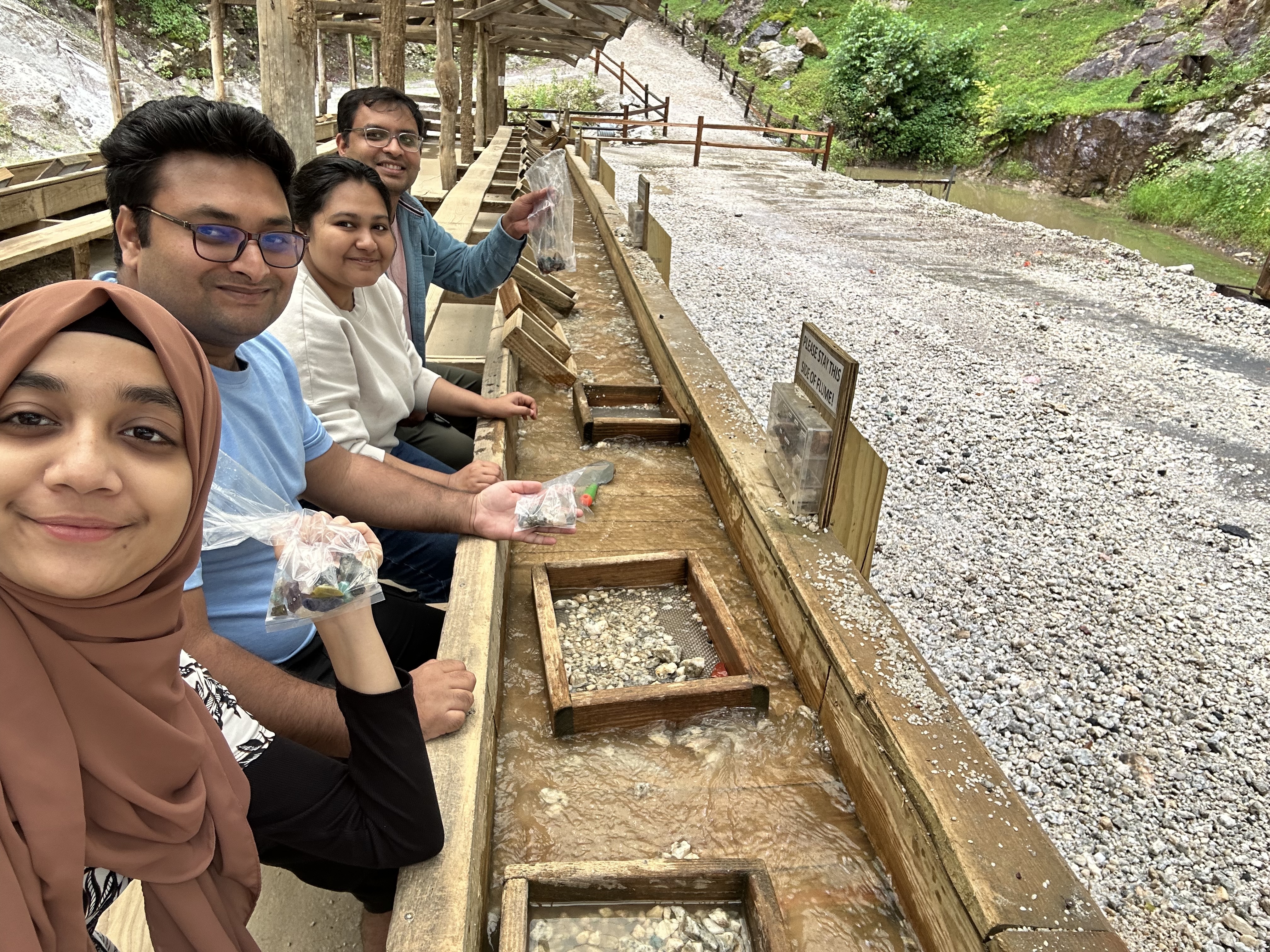 Gem mining near Boone on August 11, 2025
